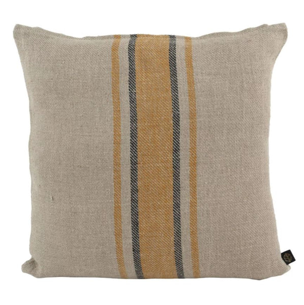 linen cushion saffron stripe