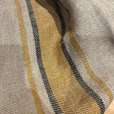 Pure Linen Throw Saffon Stripe