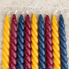 Rustic Twisted Dinner Candle - Plum, Ochre or Inky Blue - Set of Four