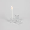 Simple Ribbed Glass Candle Holder - Three Sizes﻿