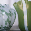 Handmade Stripey Glass Vase - Green
