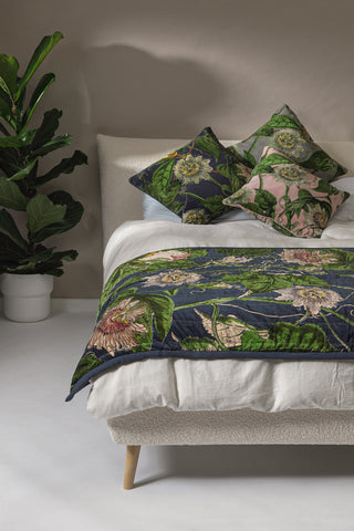 One Hundred Stars Velvet Throw Grey Passion Flower