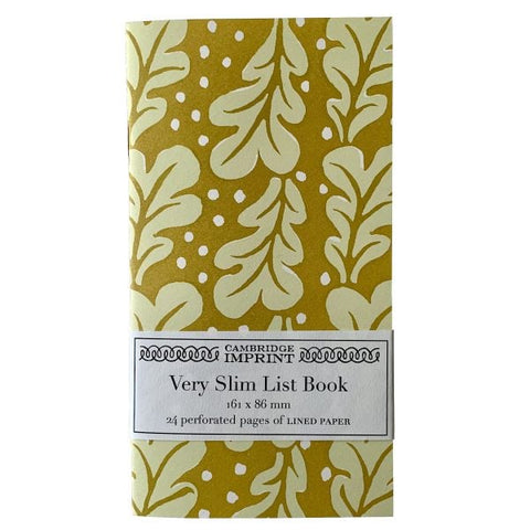 Very Slim List Book - Quercus - Sap Green