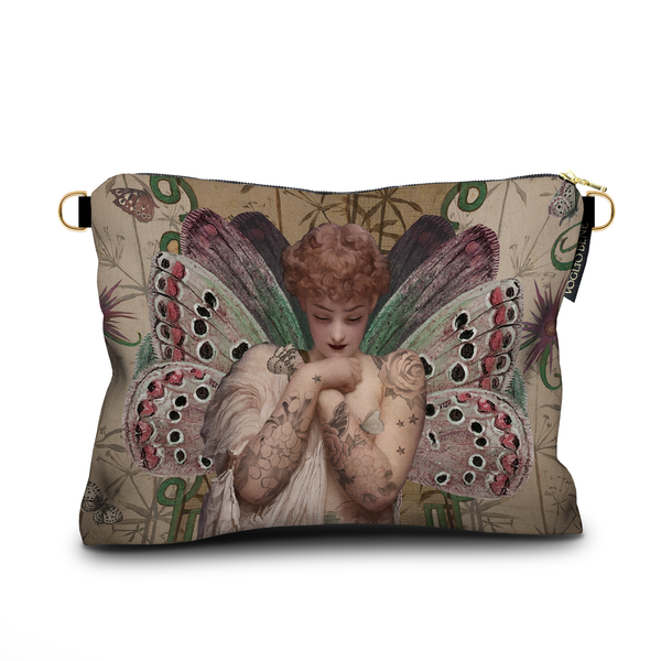 Voglio Bene Large Velvet Pouch - Angel