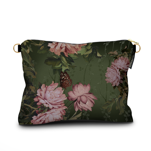 Voglio Bene Large Velvet Pouch - Porcelain