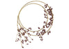 Wooden Beaded Wreath - Brass and Ruby Red