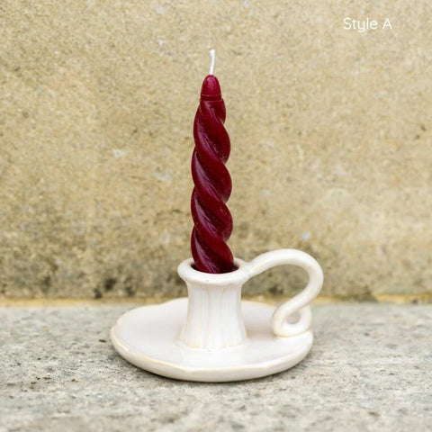 Cream Ceramic Candle Holder - Two Styles