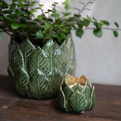 Green Leaf Tealight Holder