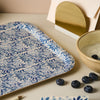 Wanderlust Birch Tray - Blue Flora - Medium Rectangular
