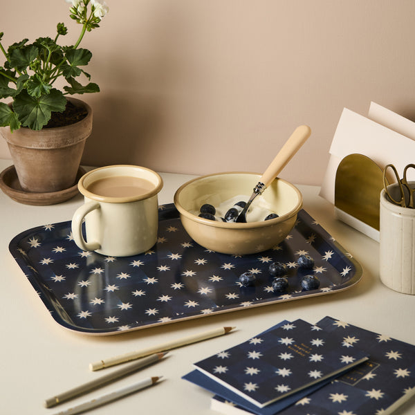Wanderlust Birch Tray - Navy Stars - Medium Rectangular