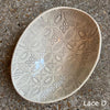 Wonki Ware Oval Bowl Etosha Small Warm Grey Lace Pattern