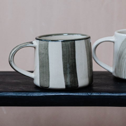 Washed Stripe Mug - Forest<br>