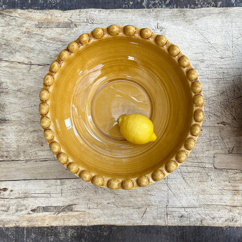 Bobble Rim Serving Bowl - Ochre