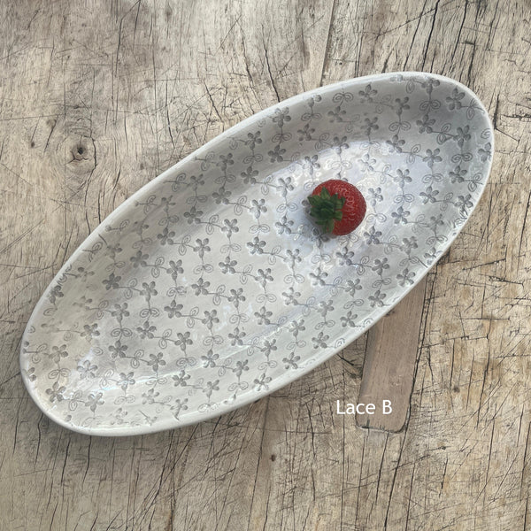 Wonki Ware Bamboo Platter - Small - Warm Grey Lace