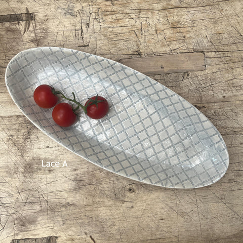 Wonki Ware Bamboo Platter - Medium - Duck Egg Lace