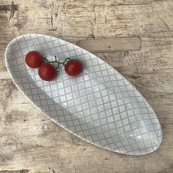 Wonki Ware Bamboo Platter - Medium - Duck Egg Lace