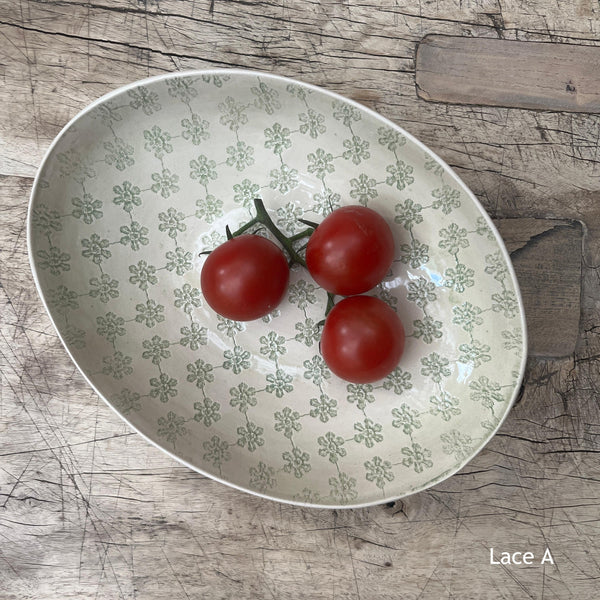 Wonki Ware Oval Bowl - Medium - Spearmint Lace