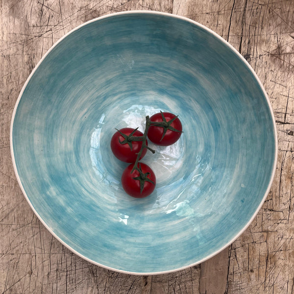 Wonki Ware Salad Bowl - Medium - Turquoise Wash