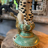 Antiqued Ornate Leopard Candle Holder