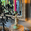 Antiqued Ornate Leopard Candle Holder