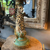 Antiqued Ornate Leopard Candle Holder