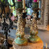 Antiqued Ornate Leopard Candle Holder