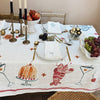 Whimsical Illustrated Linen Tablecloth