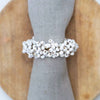 White Wooden Berrries Napkin Ring - Set of Four