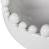 Large White Ceramic Bowl with Bobbles on Rim