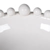 Large White Round Ceramic Bowl with Bobbles on Rim