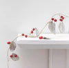 White Leaves Garland with Red Wooden Berries