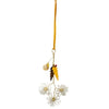 White Flower with Brass Leaves Hanging Decoration