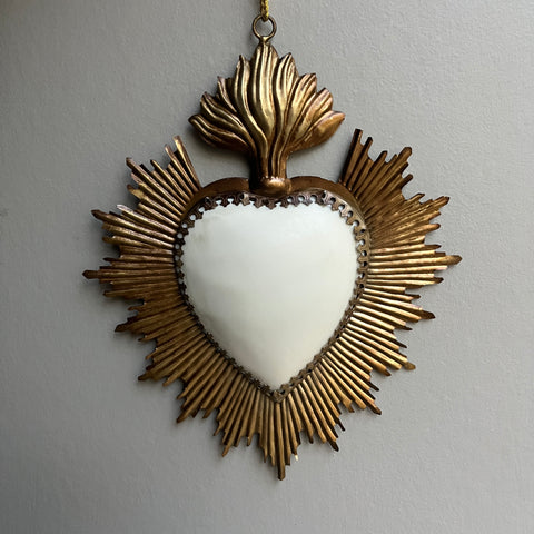 White Milagro Heart Wall Hanging Decoration