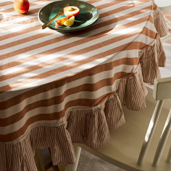 Wide Stripe Tablecloth - Round - 190cm Diameter