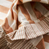Wide Terracotta Stripe Frill Edge Napkins