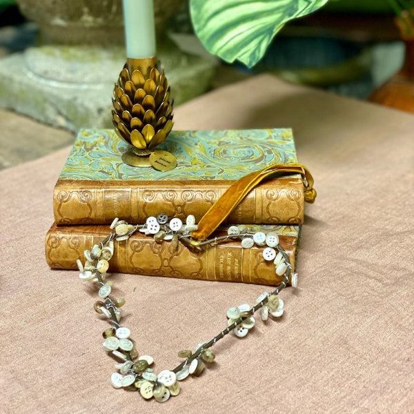 Button Heart with velvet ribbon