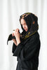 Wisteria Black Velvet Hood - One Hundred Stars