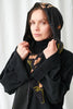 Wisteria Black Velvet Hood - One Hundred Stars