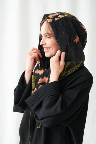 Wisteria Black Velvet Hood - One Hundred Stars