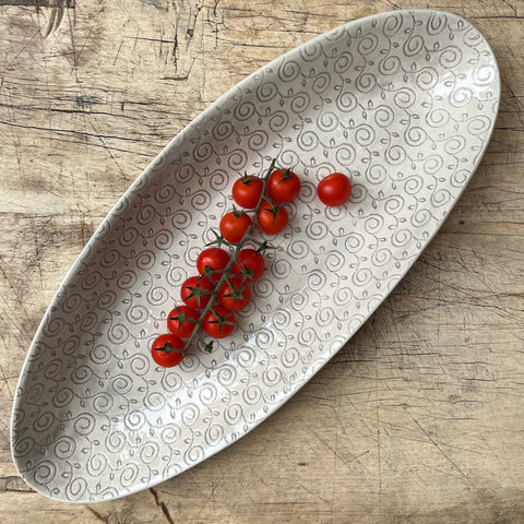 Wonki Ware Bamboo Platter - Large -Warm Grey Lace