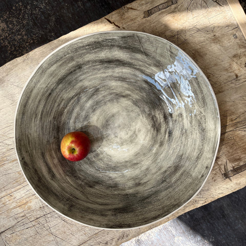 Wonki Ware Extra Large Shallow Salad Bowl - Charcoal Wash