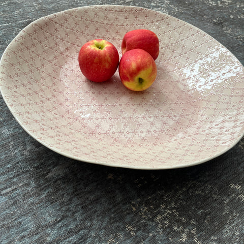 Wonki Ware Extra Large Shallow Salad Bowl - Pink Lace