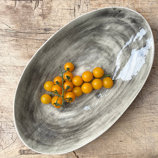 Wonki Ware Oval Bowl - Extra Large - Charcoal Wash