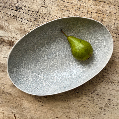Wonki Ware Oval Bowl - Large - Duck Egg Lace A