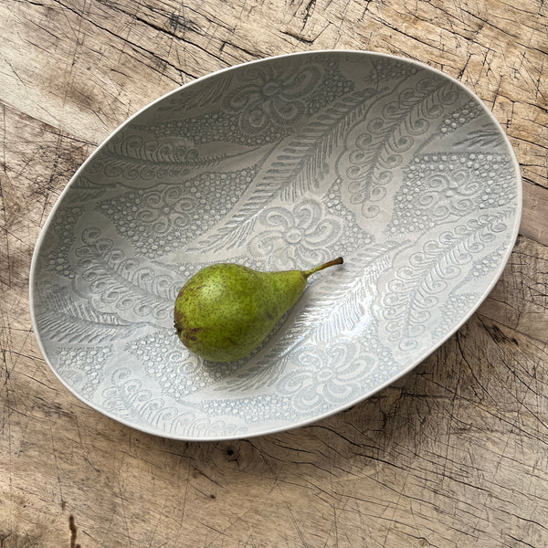 Wonki Ware Oval Bowl - Large - Duck Egg Lace B