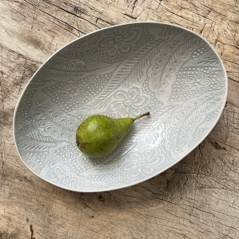 Wonki Ware Oval Bowl - Large - Duck Egg Lace B