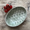 Wonki Ware Oval Bowl - Small - Dark Green Lace