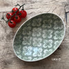 Wonki Ware Oval Bowl - Small - Dark Green Lace
