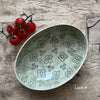 Wonki Ware Oval Bowl - Small - Dark Green Lace