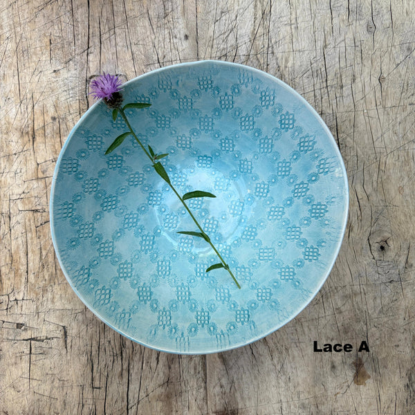 Wonki Ware Pasta Bowl - Turquoise Lace